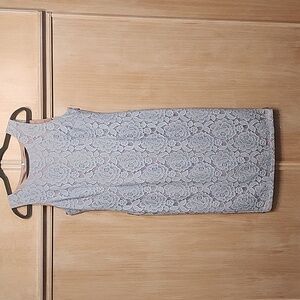 Ivanka Trump Women's Soft Blue Lace Floral Sheath Dress SZ 14